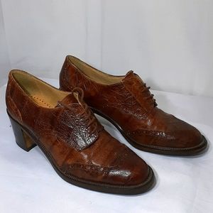 Joan & David heeled loafers brown leather